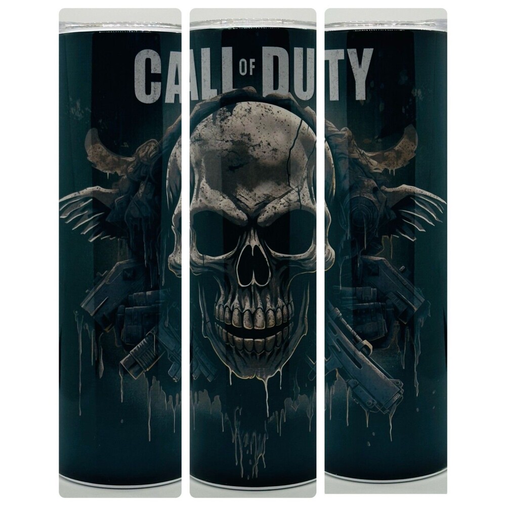 NEW CALL OF DUTY  20 oz. Stainless Steel Tumbler w/Straw Set & Silicone Tip